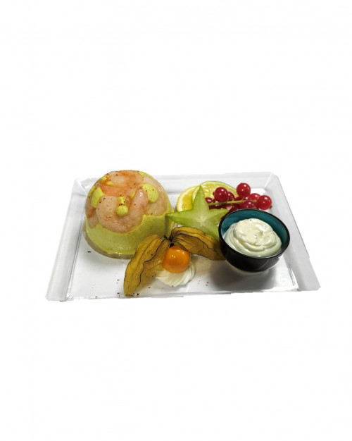 ENTREMETS AVOCAT CREVETTES SAUMON